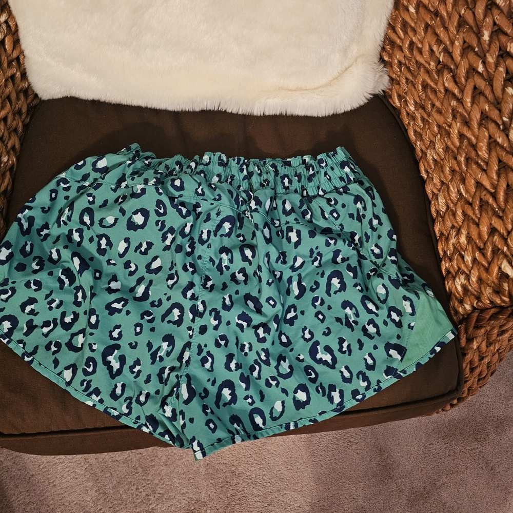 All in Motion Green Leopard Print Athletic Shorts
